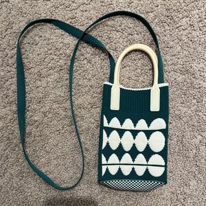 Stylish Green and Cream Women's Bag